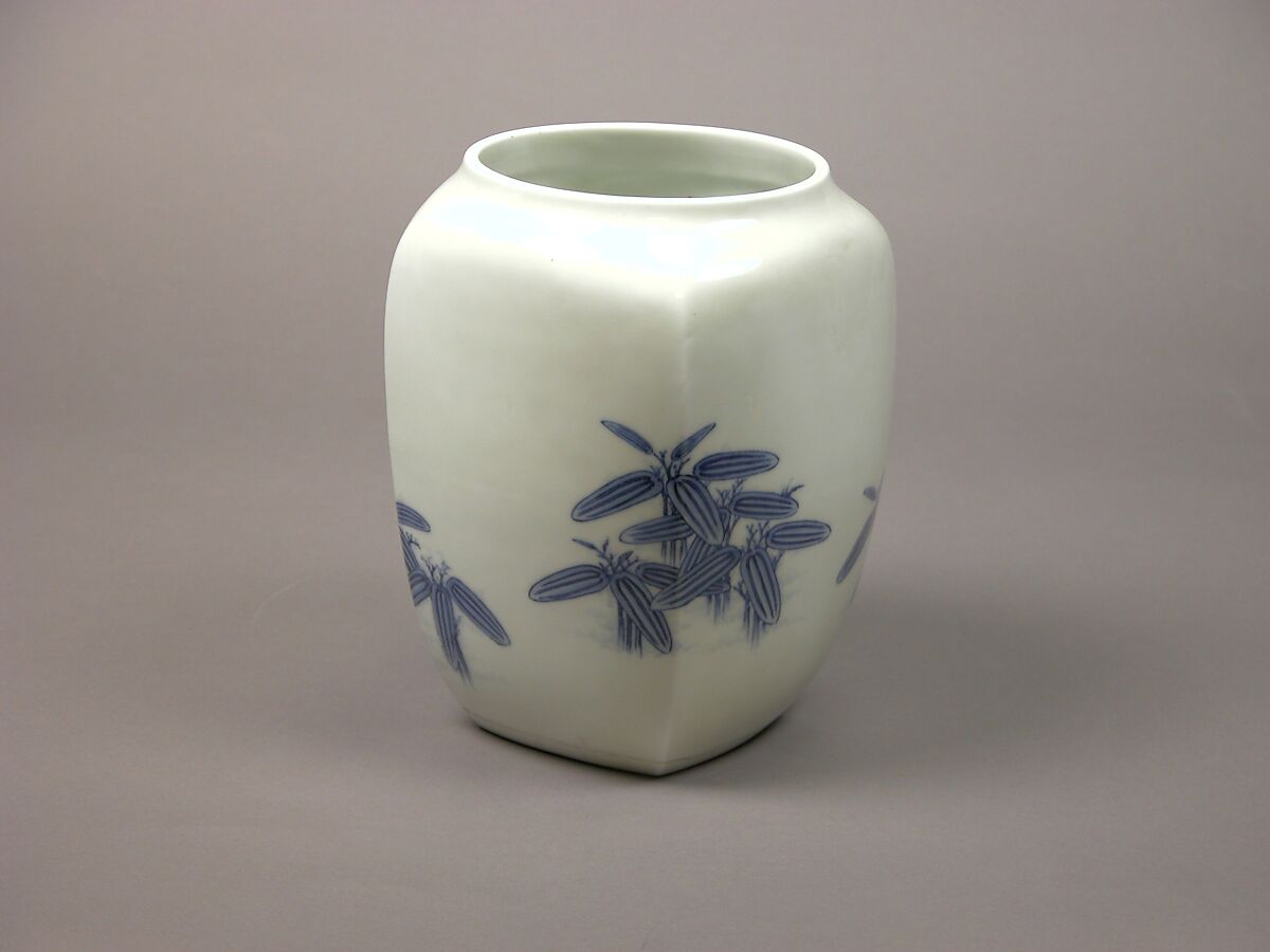 Jar, Porcelain decorated with blue under the glaze (Hirado ware), Japan 