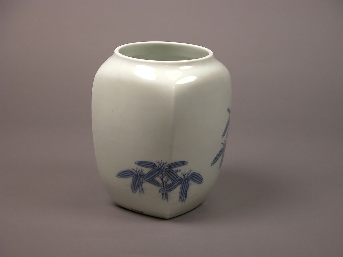 Jar, Porcelain decorated with blue under the glaze (Hirado ware), Japan