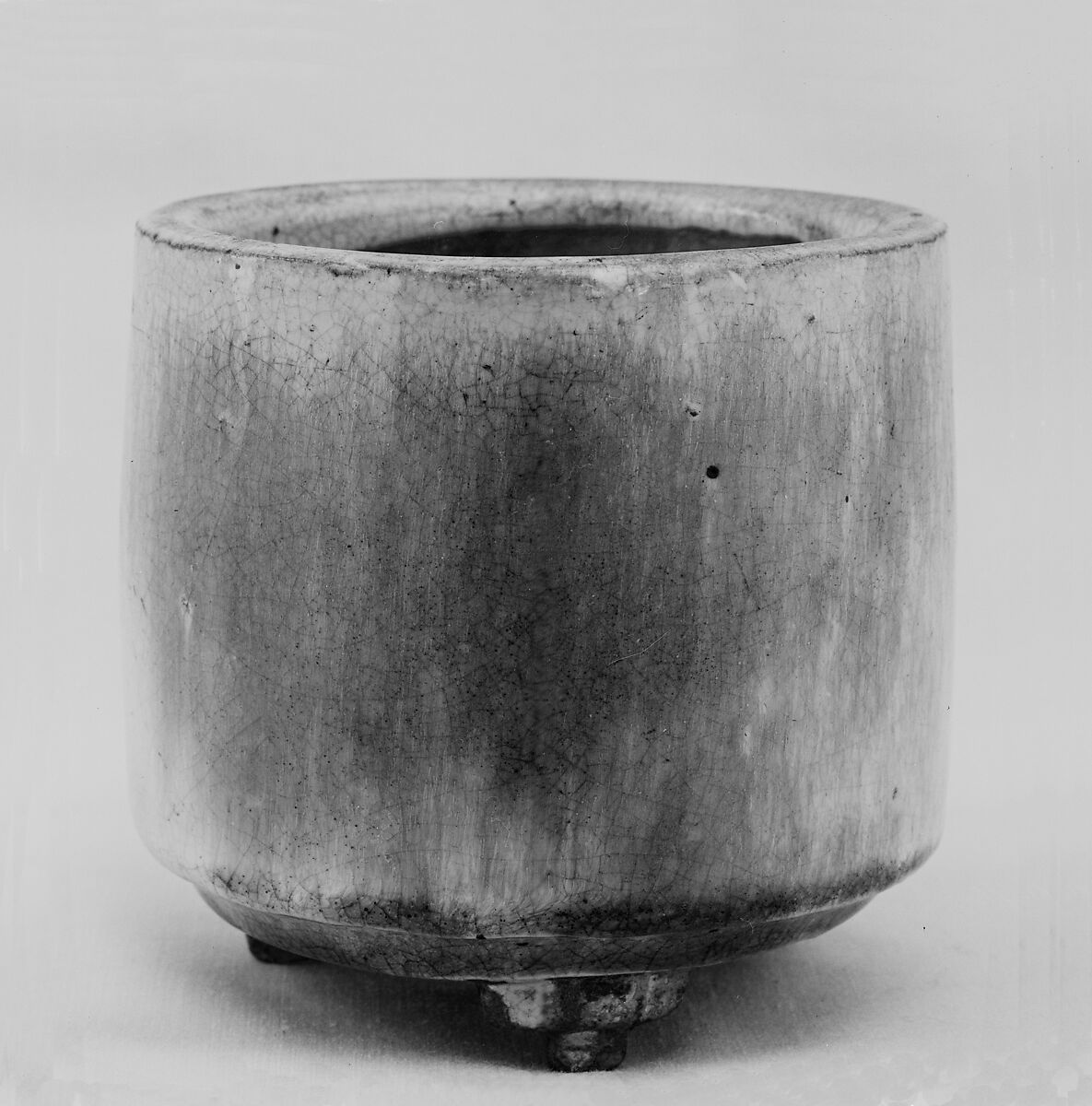 Fire Bowl, Clay covered with a transparent glaze, streaked with white (Kiyomizu ware), Japan 