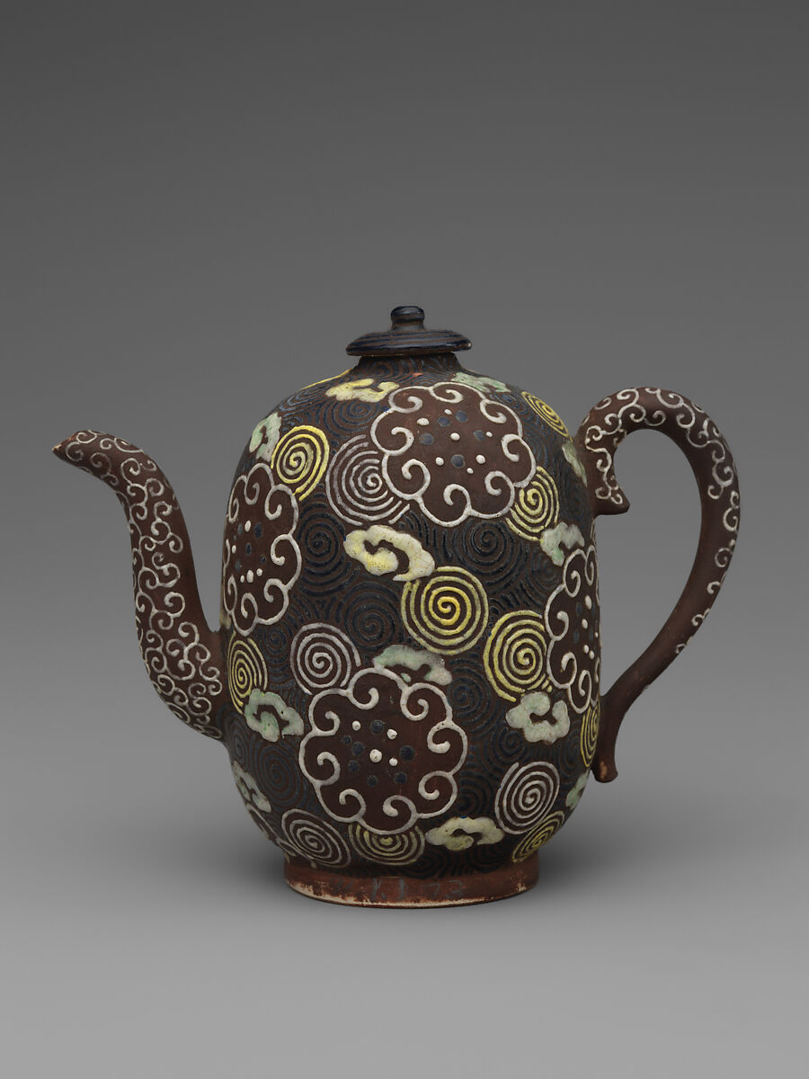 Waterpot, Pottery covered with glaze and designs in enamel (Awata ware), Japan