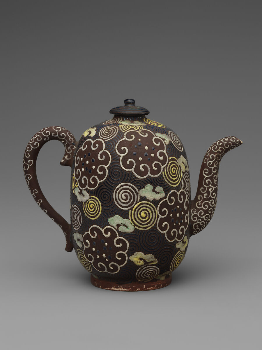 Waterpot (Suichū), Stoneware with polychrome overglazes (Awata ware), Japan