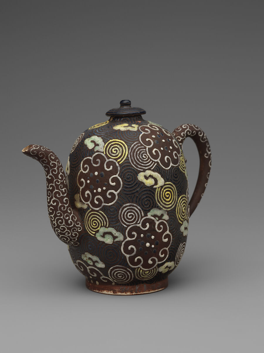 Waterpot (Suichū), Stoneware with polychrome overglazes (Awata ware), Japan