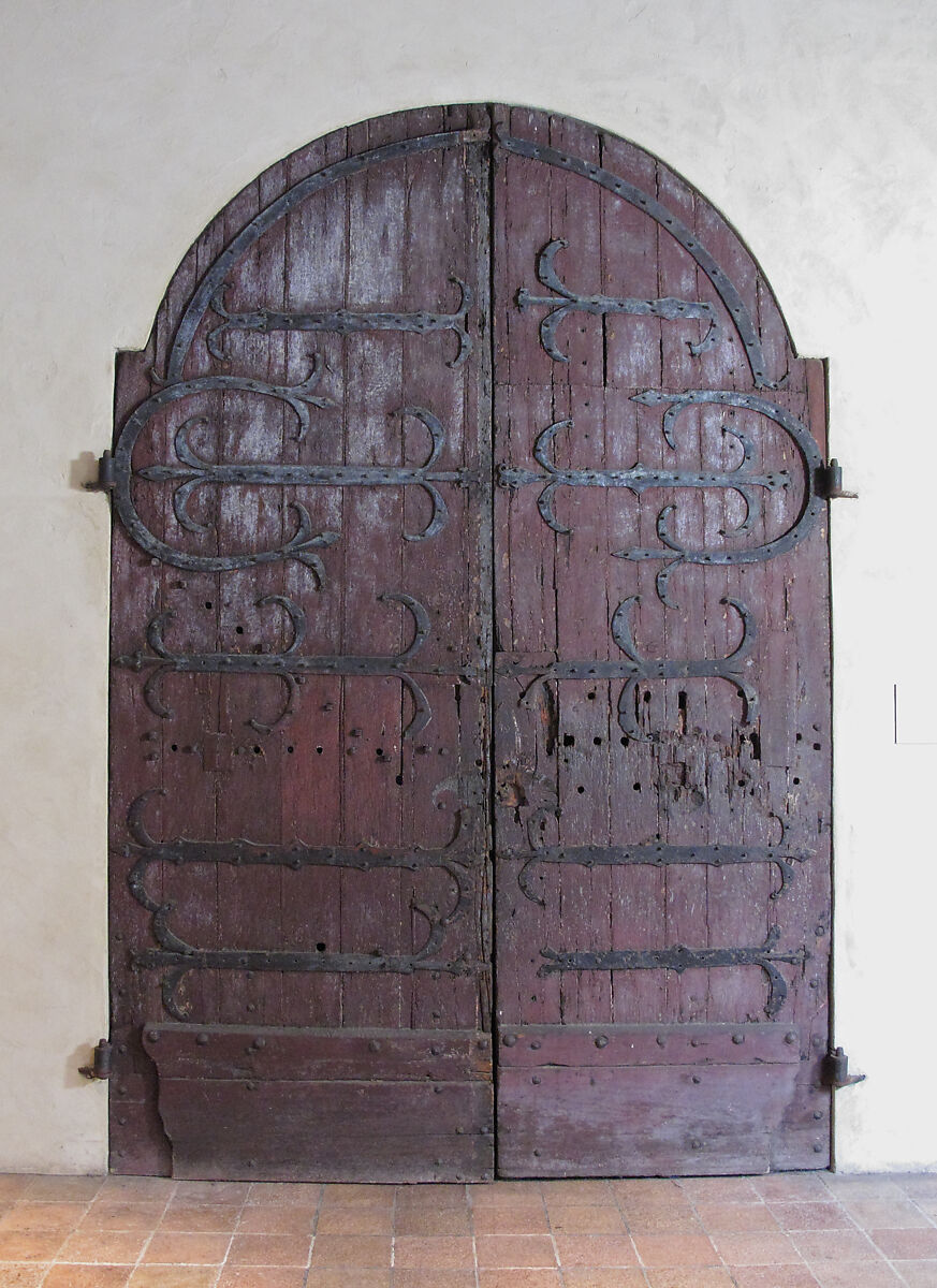 Door, Wood, with wrought iron hinges, French 