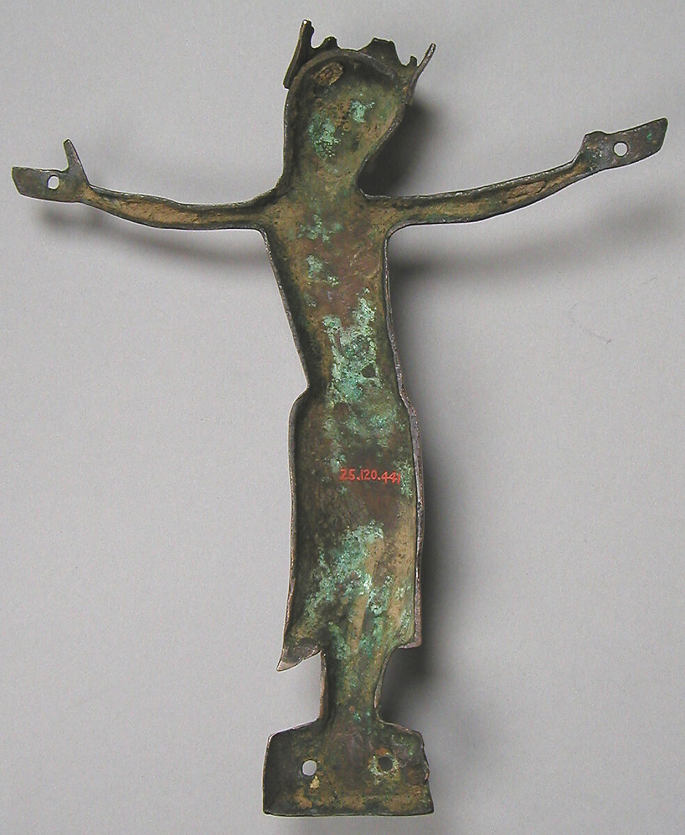Appliqué Figure of Christ, Copper gilt, champlevé enamel, French