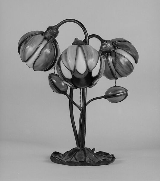 Lamp, Handel Company (1885–ca. 1930), Blown glass, bronze, American 