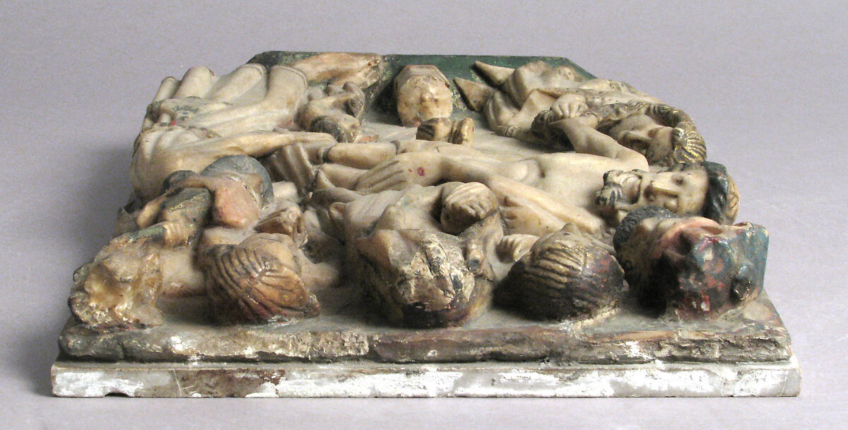The Entombment, Alabaster with paint and gilding, British