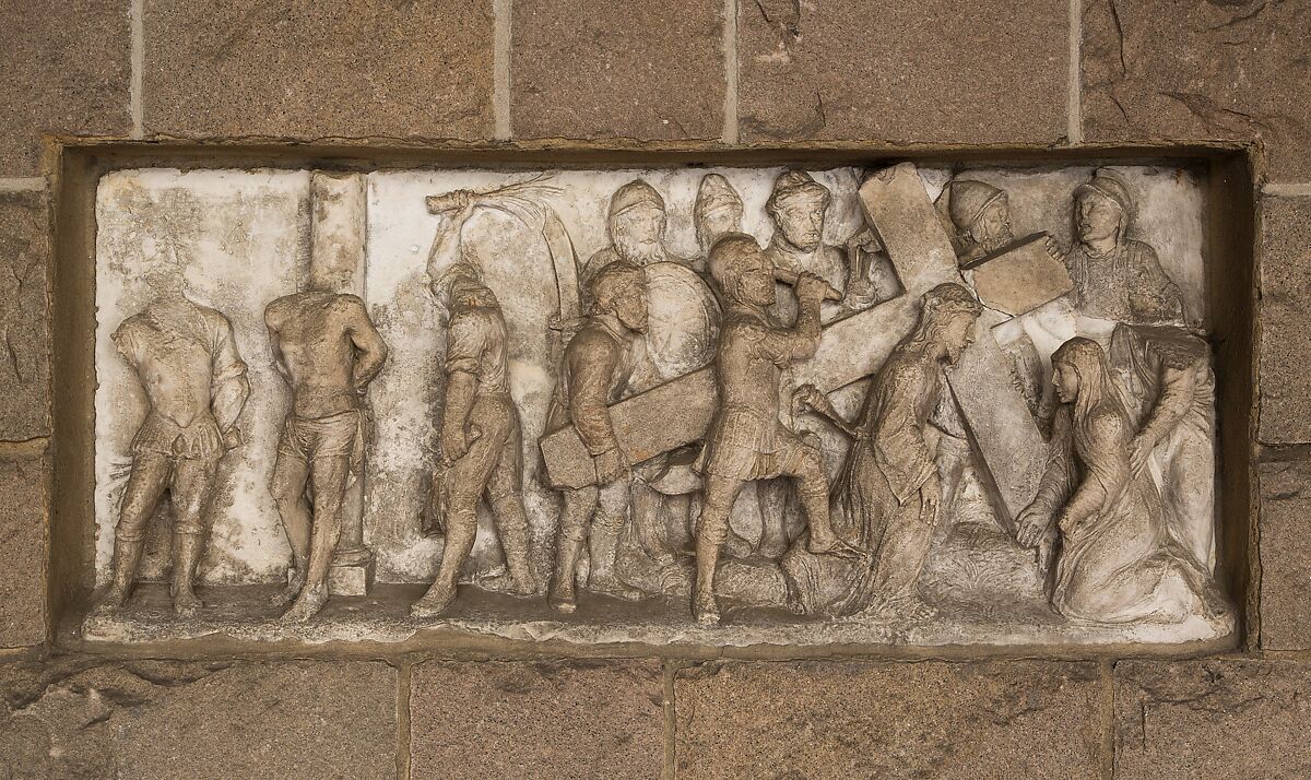 The Flagellation and Christ Meeting His Mother on the Road to Golgotha (from Scenes from the Passion of Christ), Stone, French 