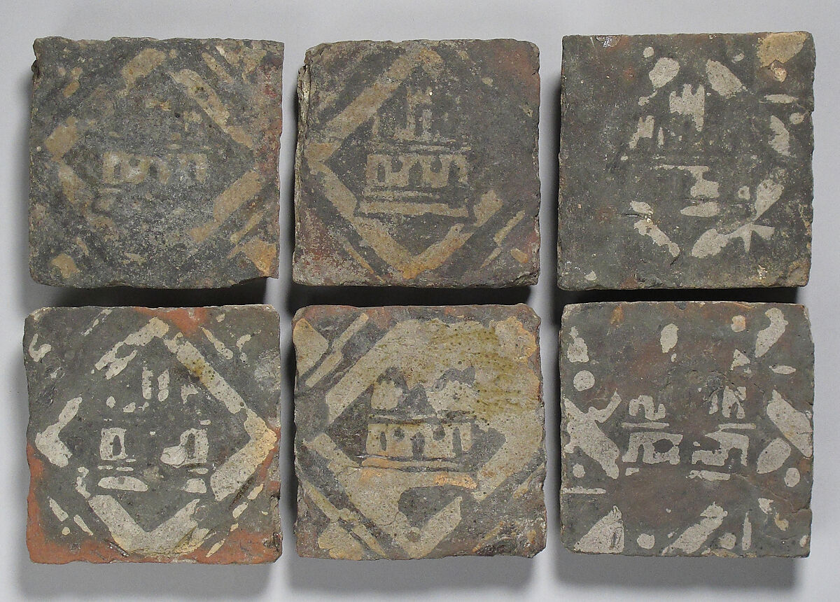 Tile, Glazed earthenware, French