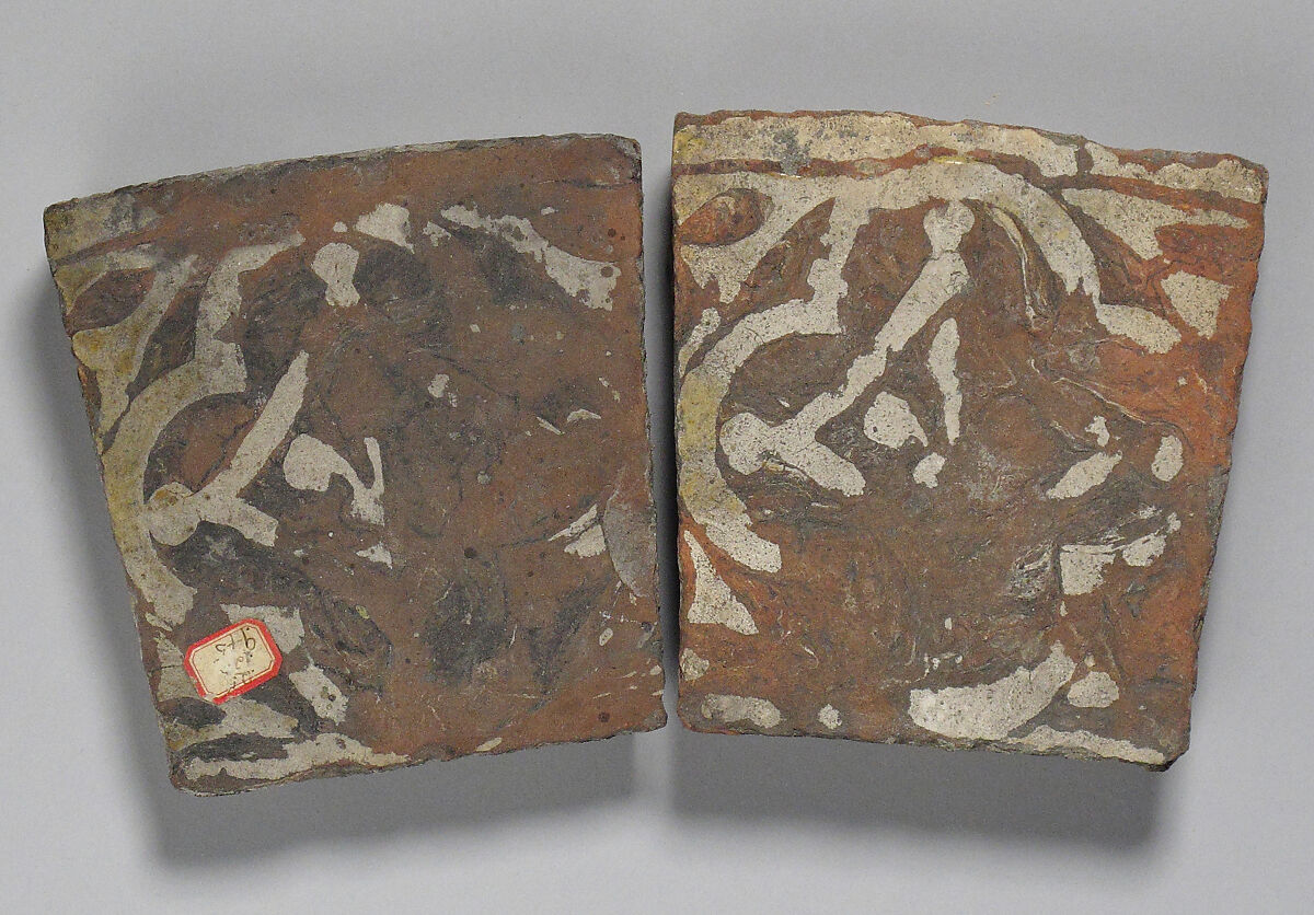 Tile, Glazed earthenware, French