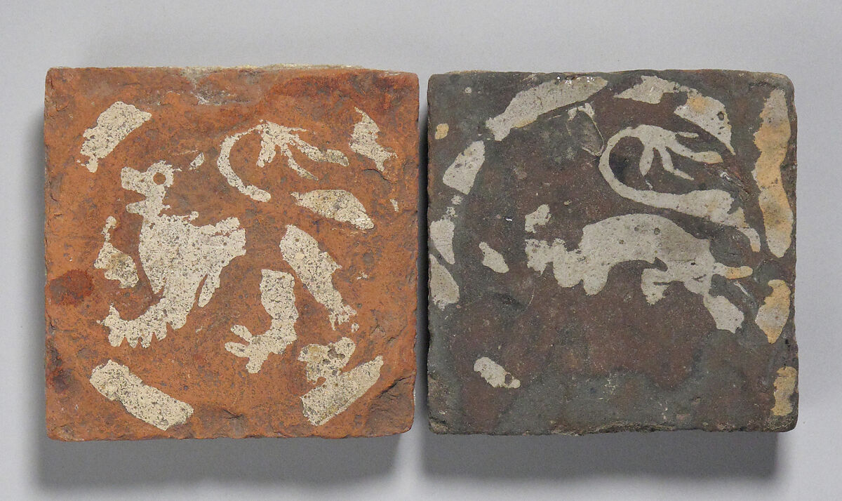 Tile, Glazed earthenware, French