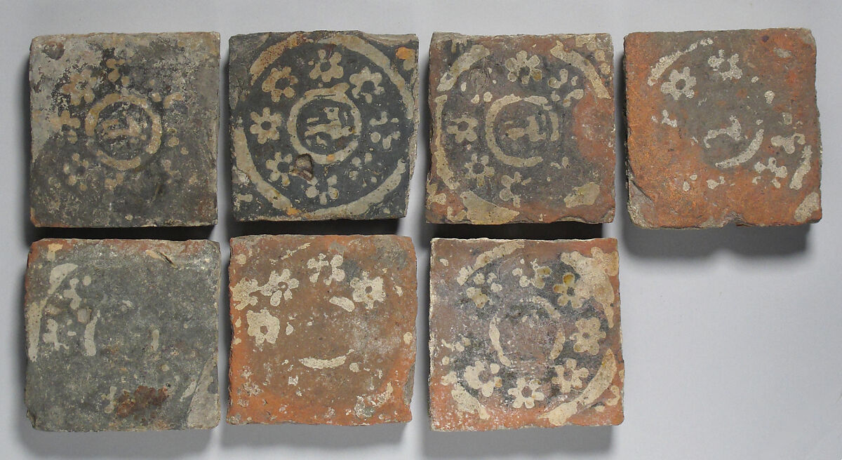 Tile, Glazed earthenware, French