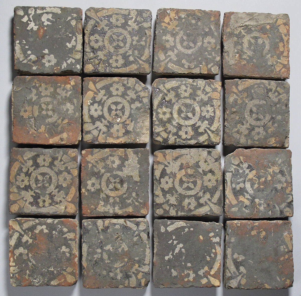 Tile, Glazed earthenware, French