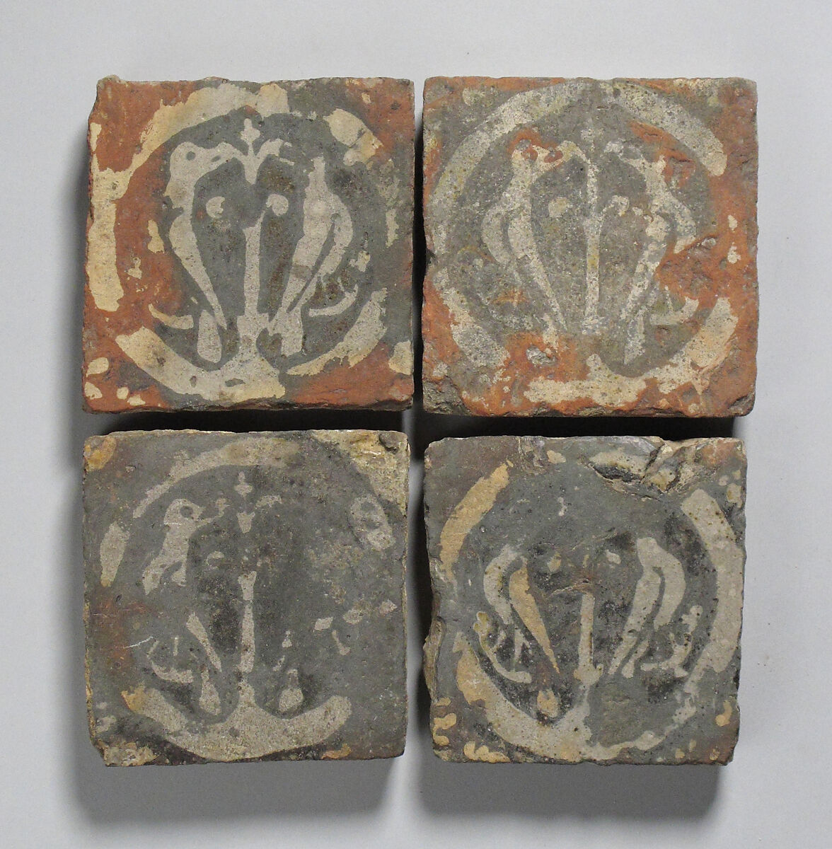 Tile, Glazed earthenware, French