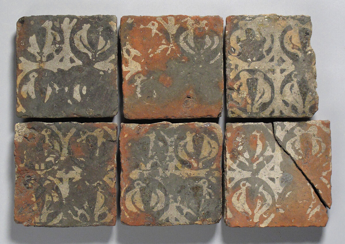 Tile, Glazed earthenware, French
