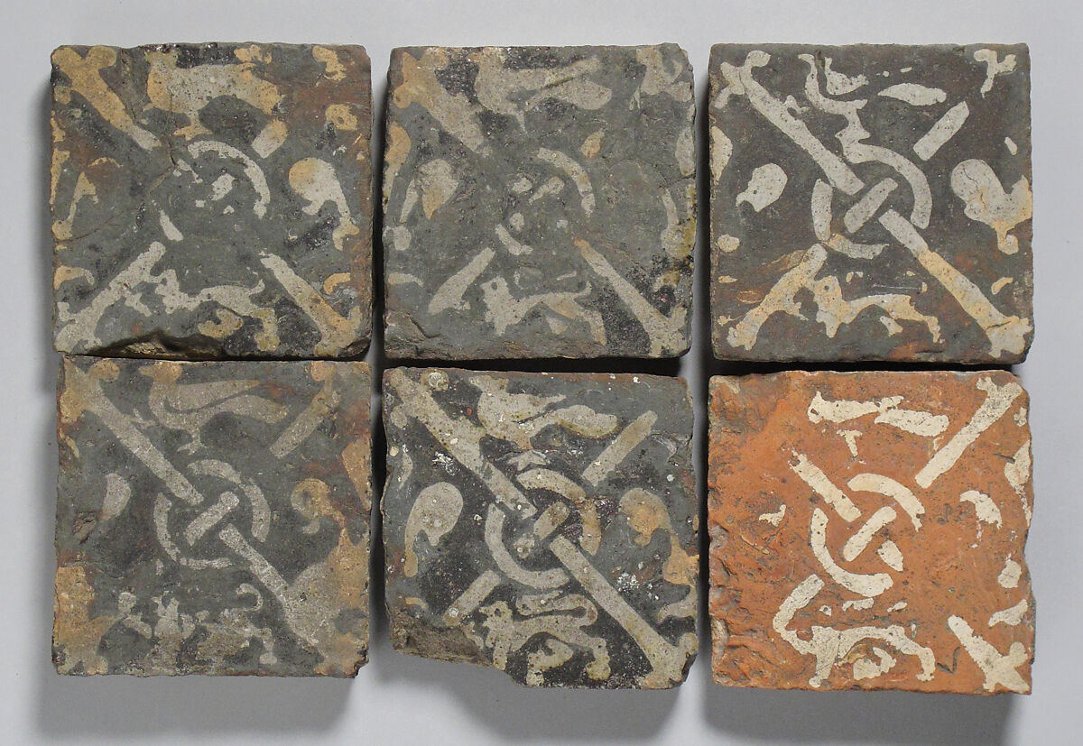 Tile, Glazed earthenware, French