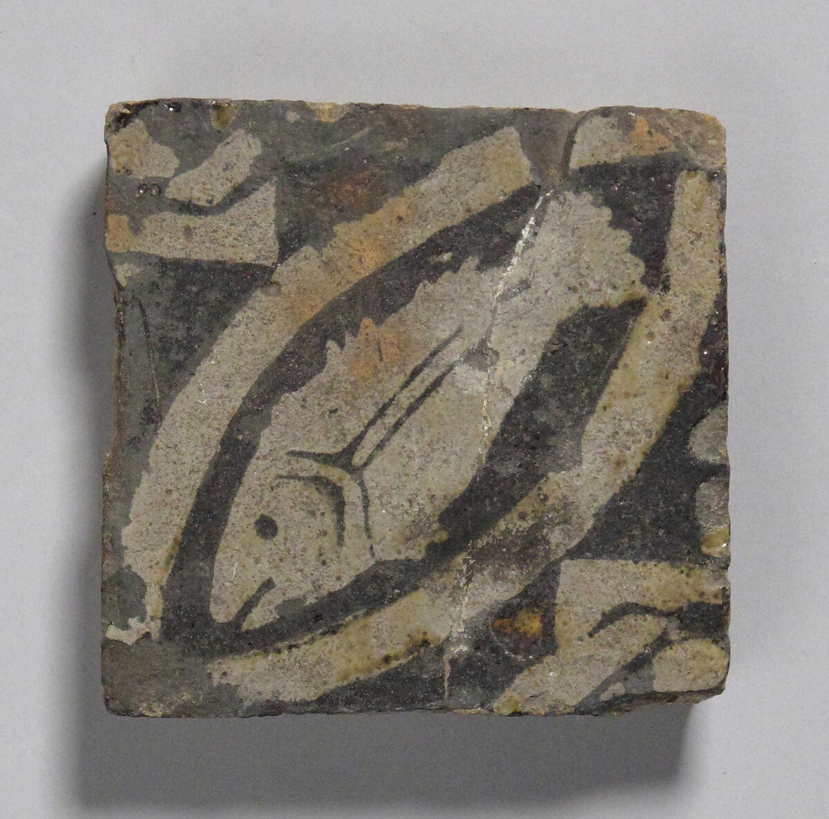 Tile, Glazed earthenware, French