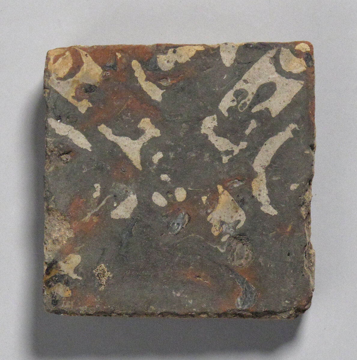 Tile, Glazed earthenware, French