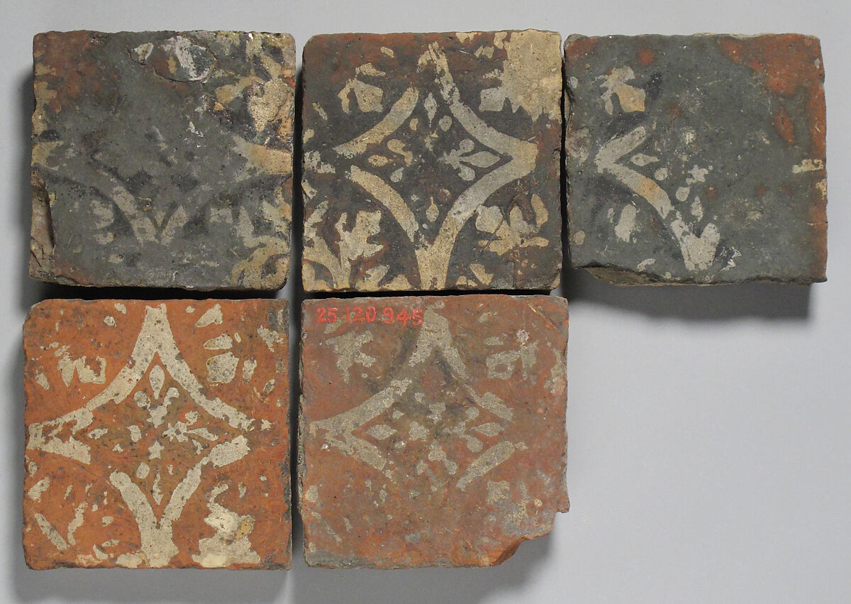 Tile, Glazed earthenware, French