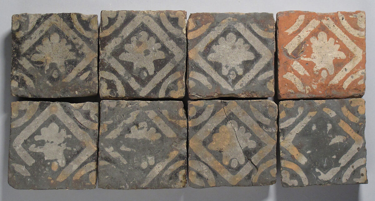 Tile, Glazed earthenware, French