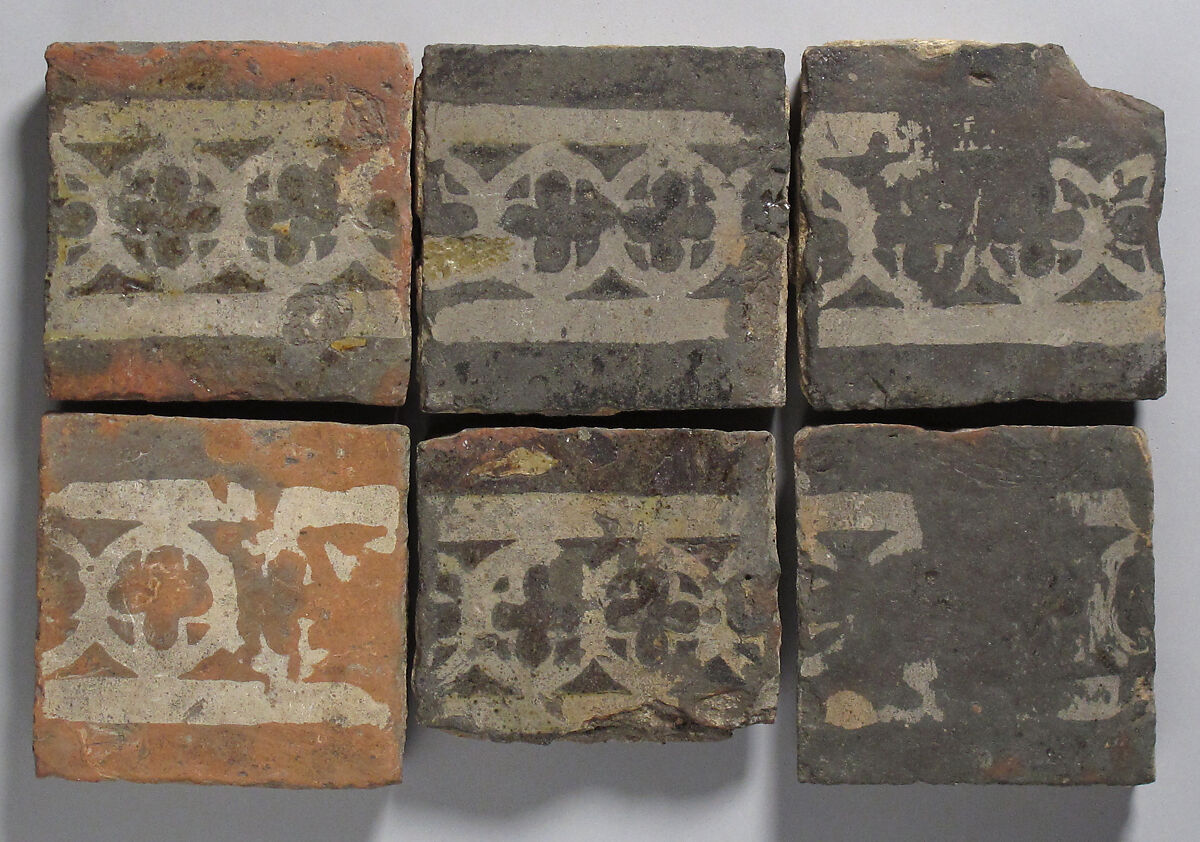 Tile, Glazed earthenware, French