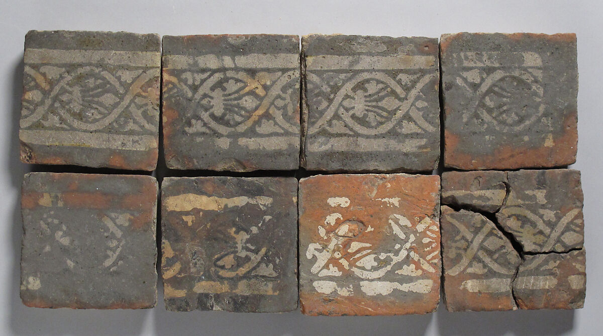 Tile, Glazed earthenware, French