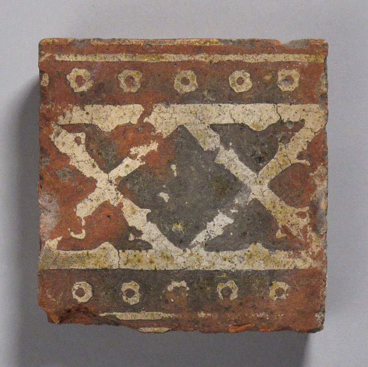 Tile, Glazed earthenware, French