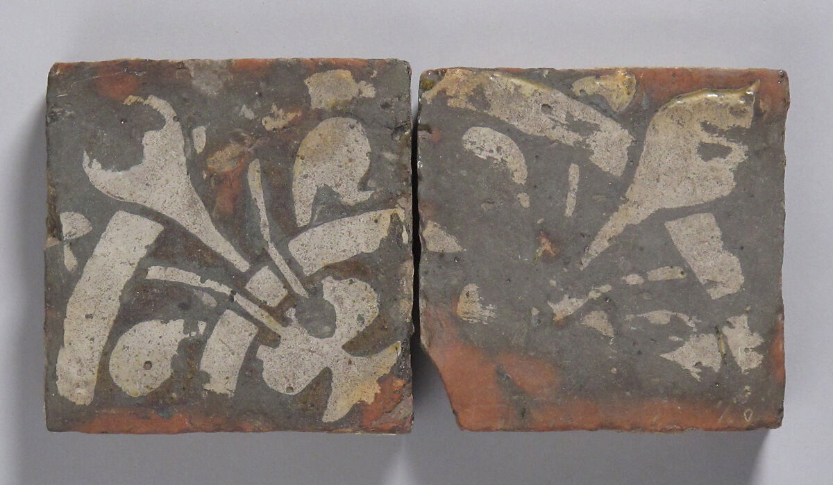 Tile, Glazed earthenware, French