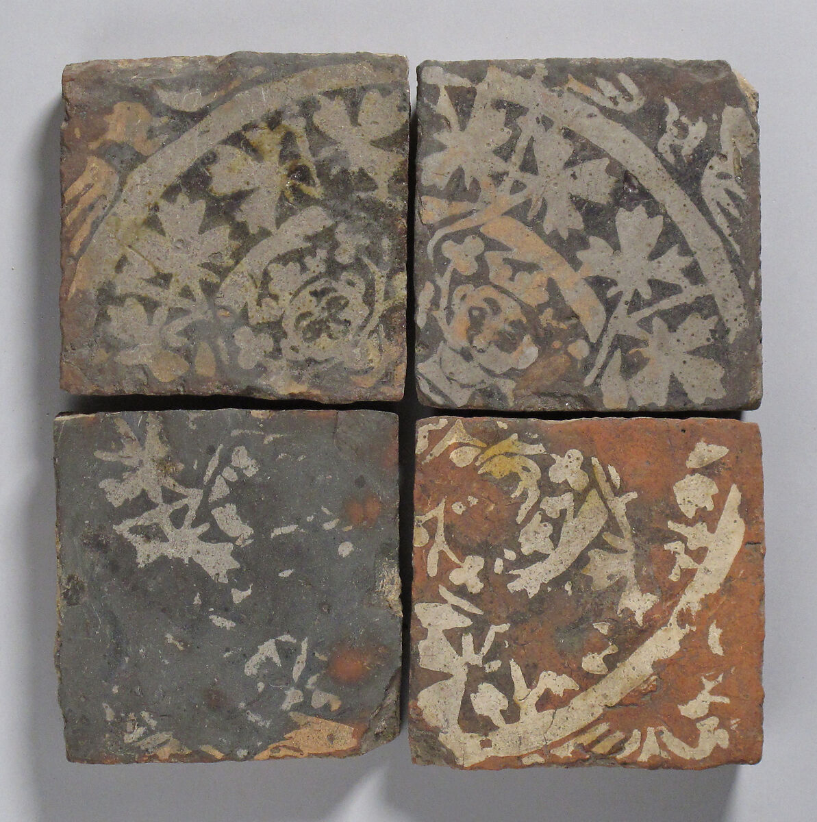 Tile, Glazed earthenware, French