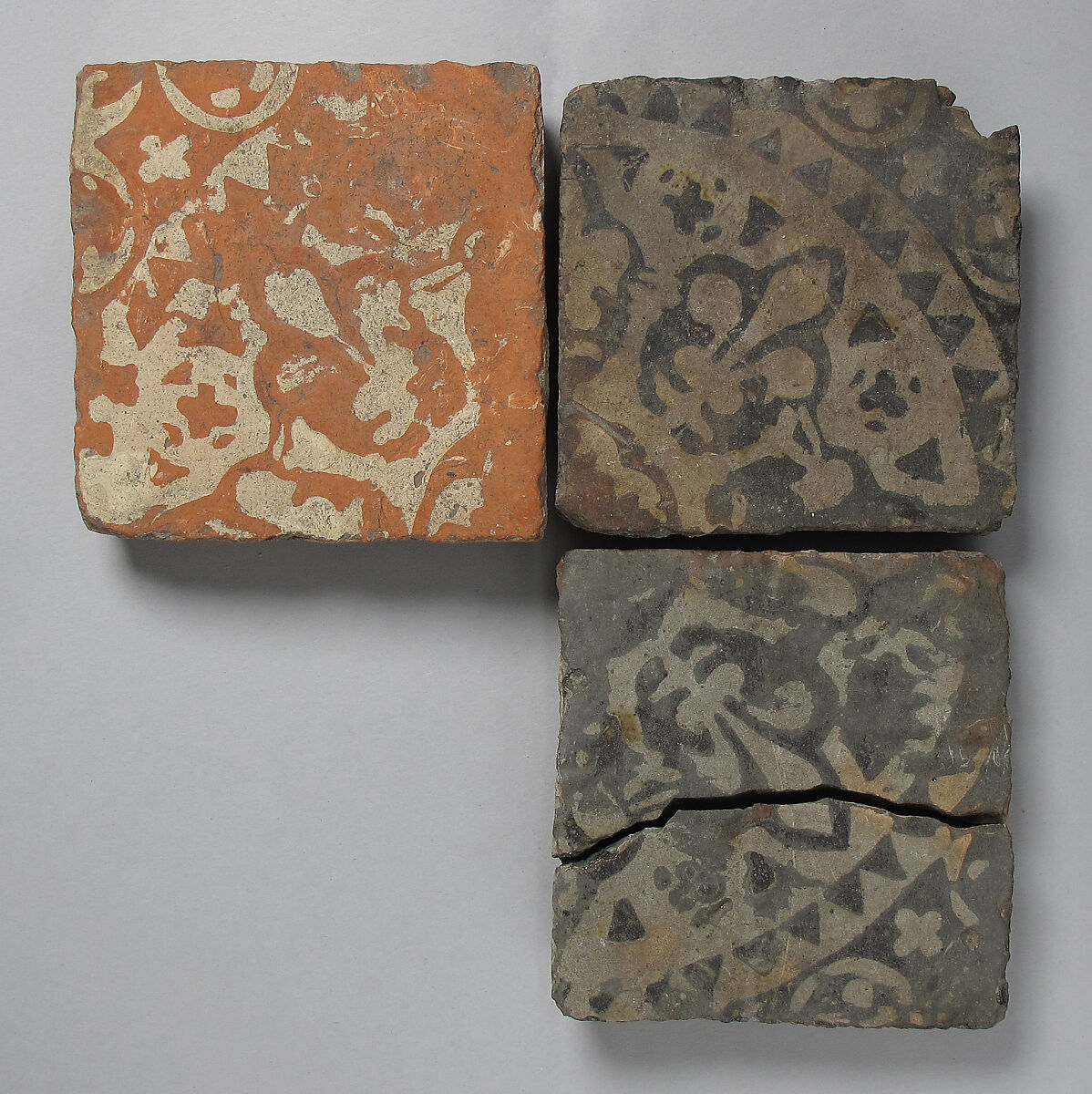 Tile, Glazed earthenware, French