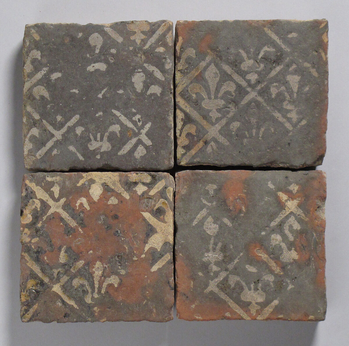 Tile, Glazed earthenware, French