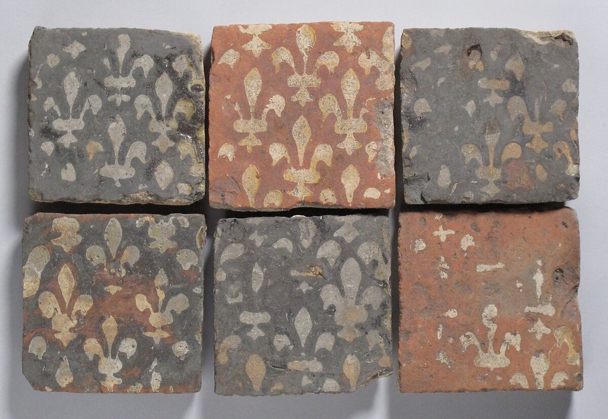 Tile, Glazed earthenware, French