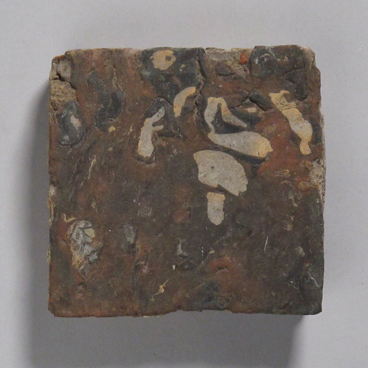 Tile, Glazed earthenware, French