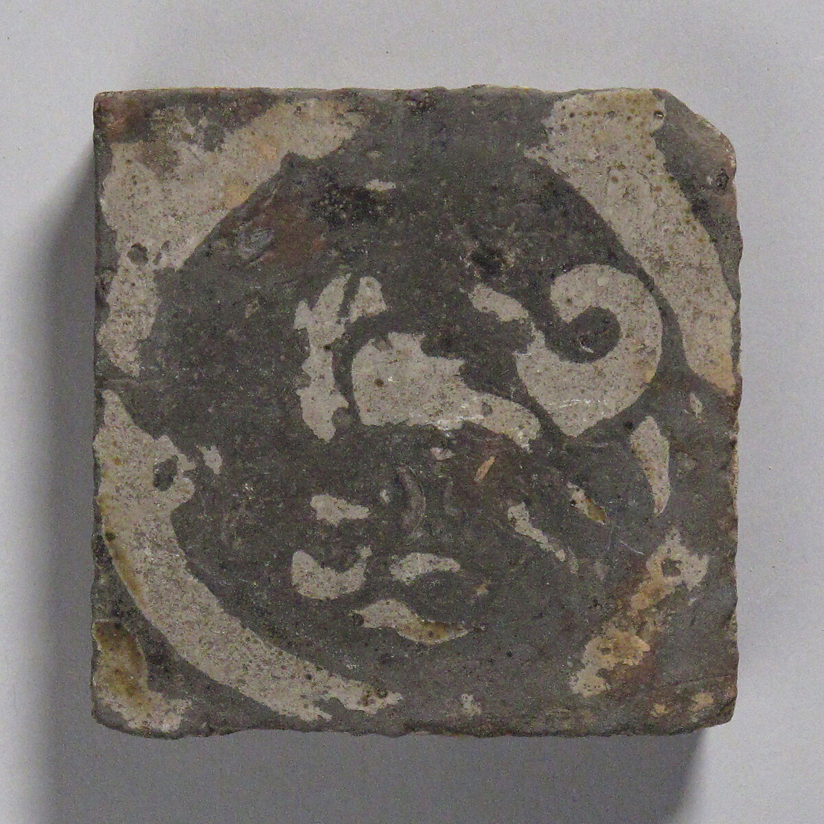 Tile, Glazed earthenware, French
