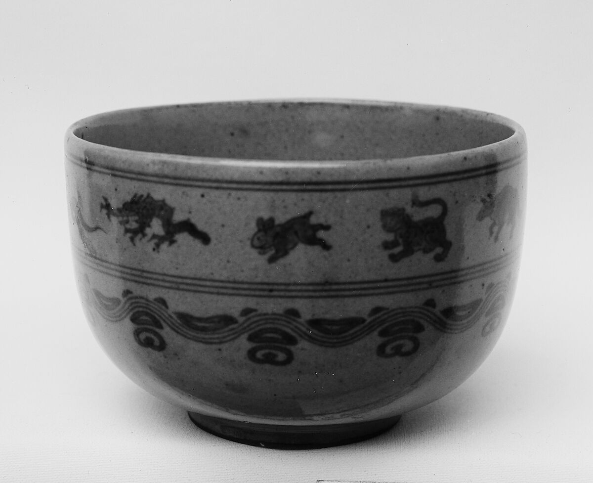 Cup, Clay covered with a transparent glaze with design under the glaze (Hirado ware), Japan 