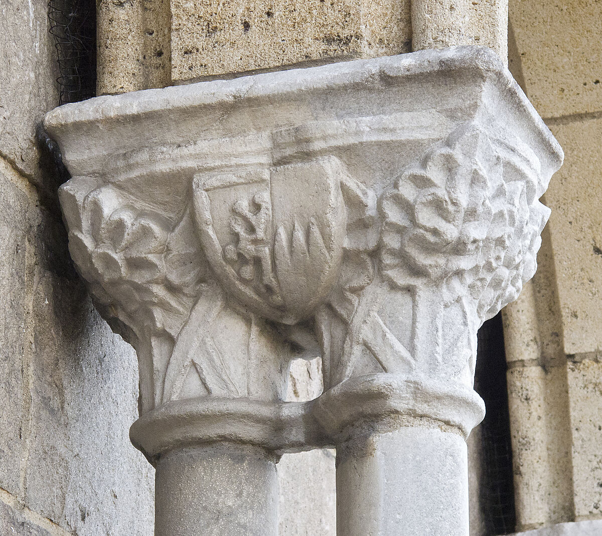 Cloister Arcades with Double Capitals, Marble, French 