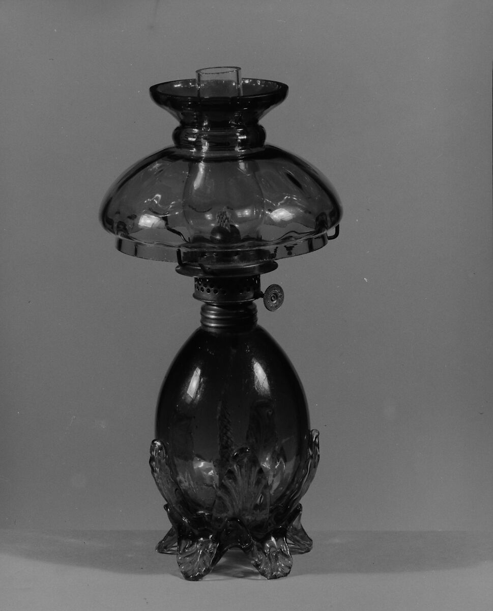 Lamp, Probably Hobbs, Brockunier and Company (1863–1891), Blown glass, American 