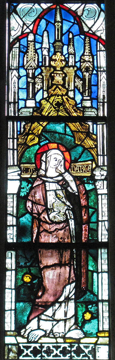 Saint Mary Magdalene, Pot-metal glass, colorless glass, and vitreous paint, French