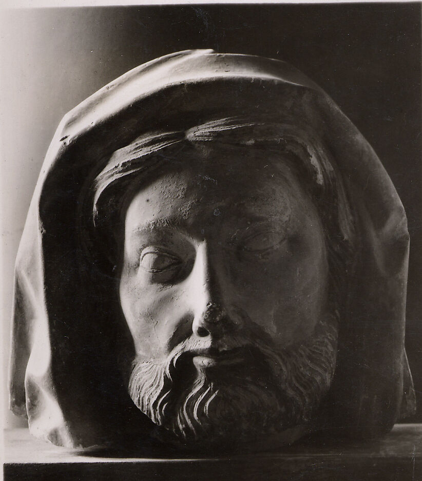 Head of a Bearded Man, Stone, paint, French