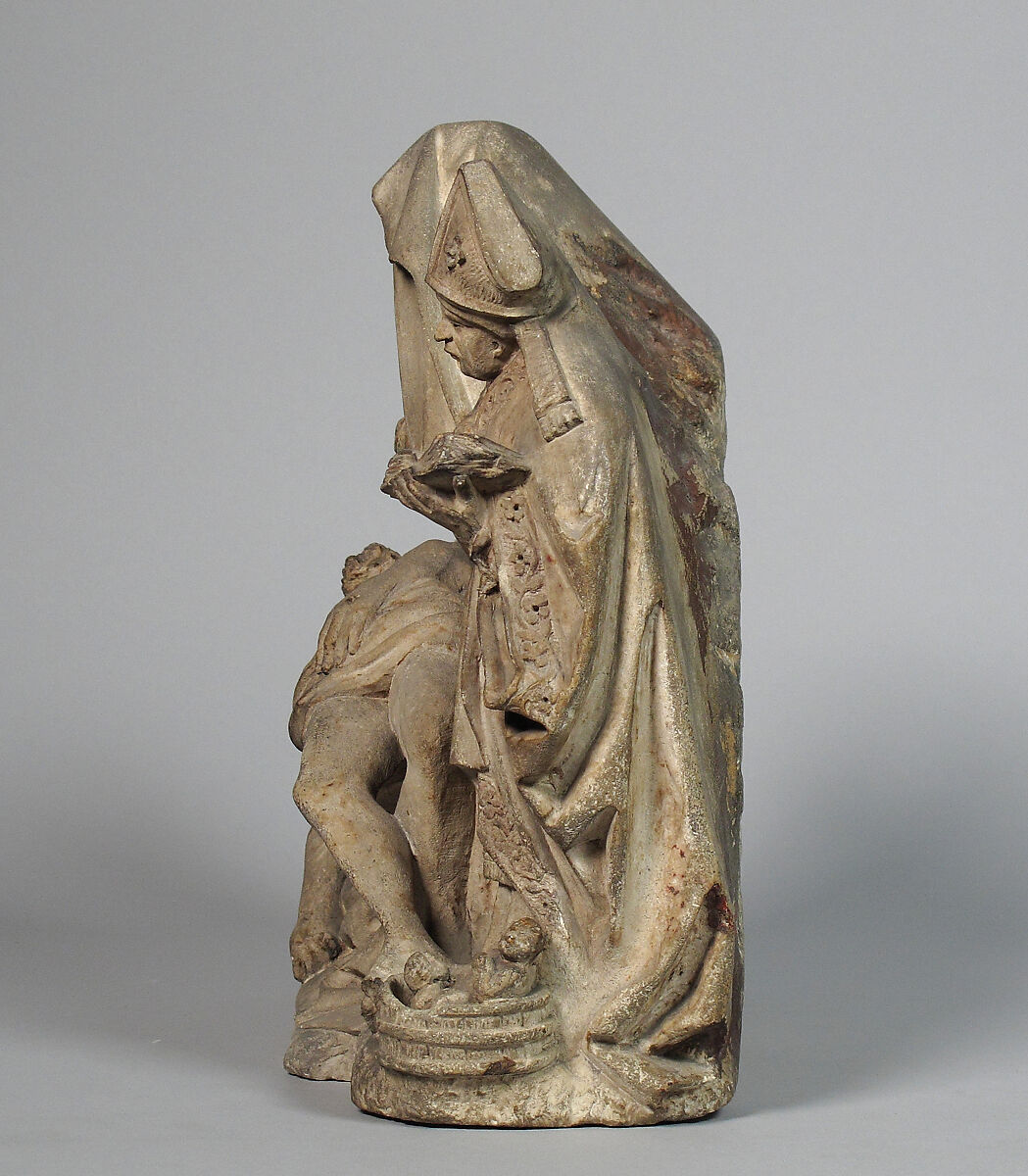 Pietà with Saint Nicholas and Saint James the Great, Limestone, French