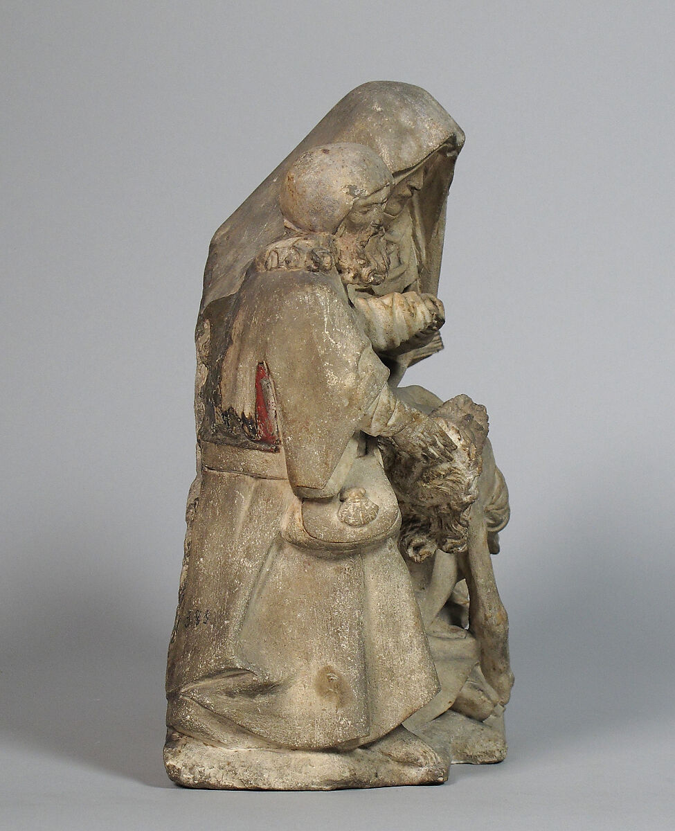Pietà with Saint Nicholas and Saint James the Great, Limestone, French