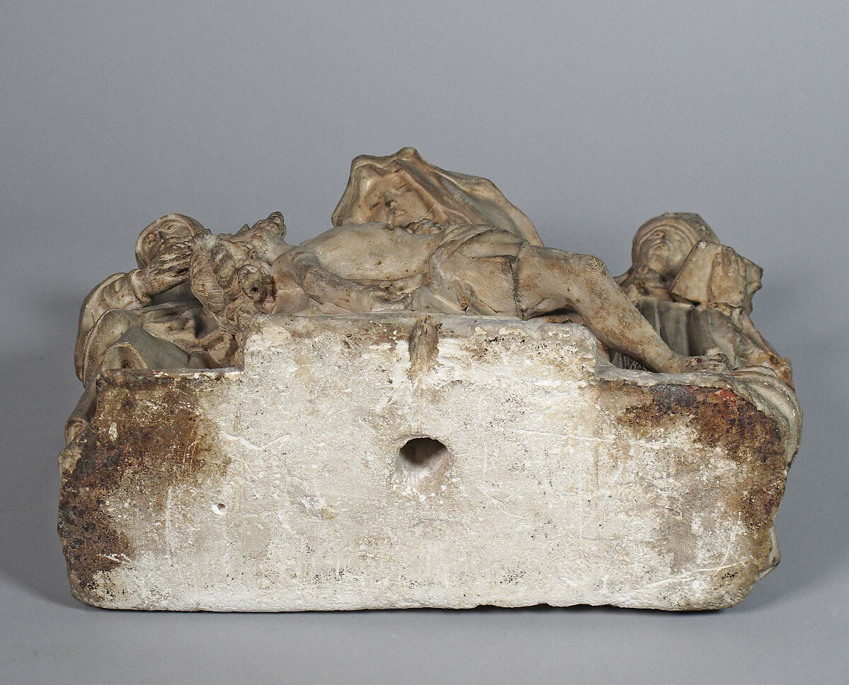 Pietà with Saint Nicholas and Saint James the Great, Limestone, French