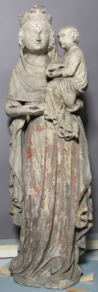Standing Virgin and Child, Stone, French 