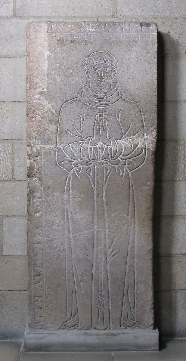 Tomb Slab of a Monk (Father Louis), Stone, French 