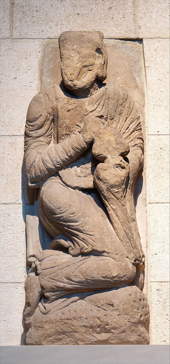 Sculpture of a Wise Man (from a Group with the Adoration of the Magi), Limestone, Spanish