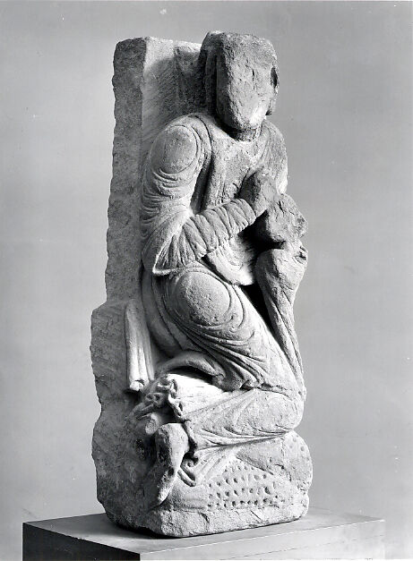 Sculpture of a Wise Man (from a Group with the Adoration of the Magi), Limestone, Spanish