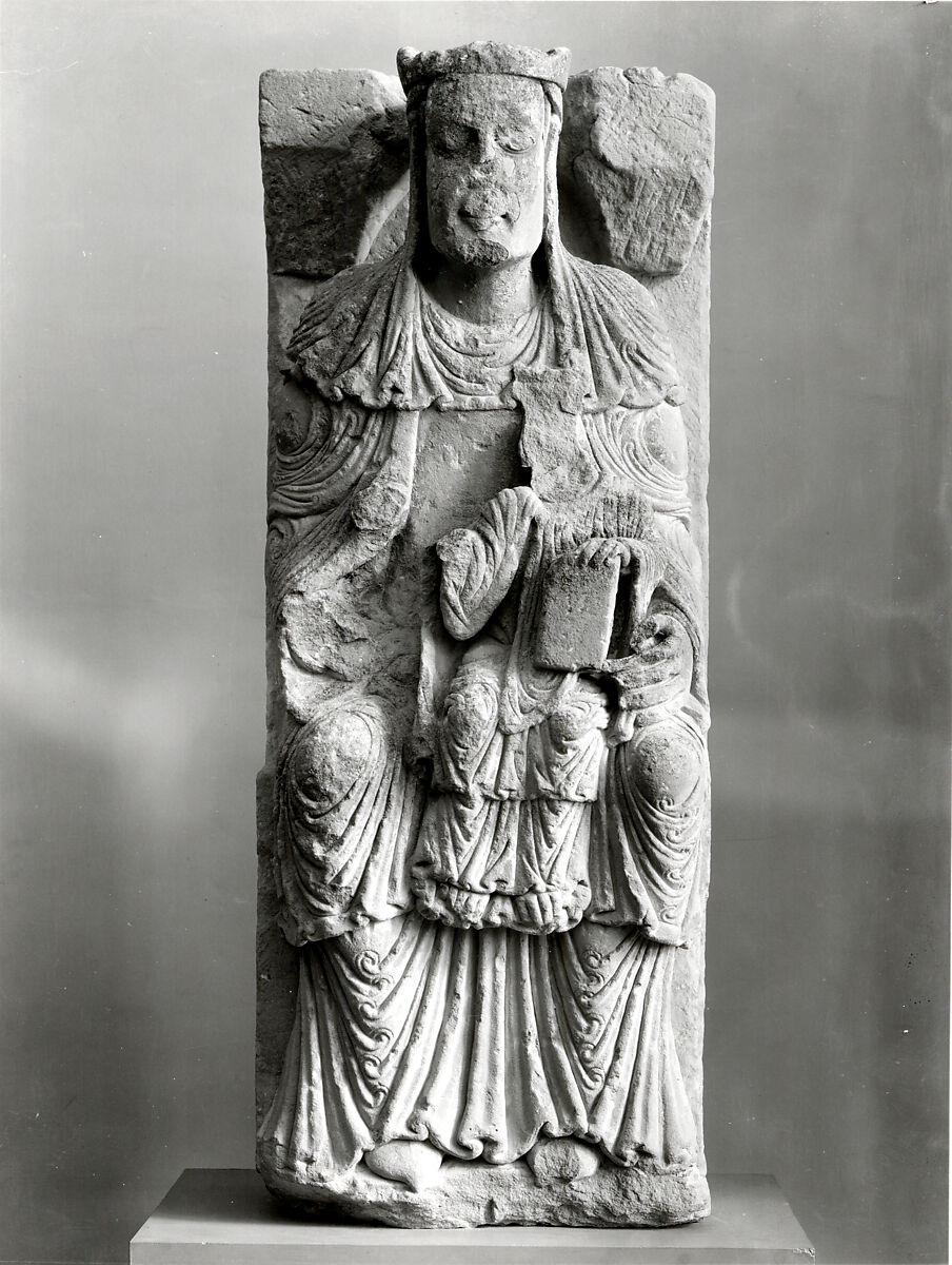 Virgin and Child (from an group with the Adoration of the Magi), Limestone, Spanish