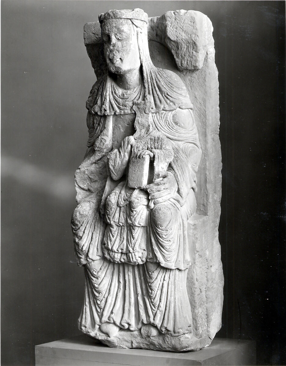 Virgin and Child (from an group with the Adoration of the Magi), Limestone, Spanish