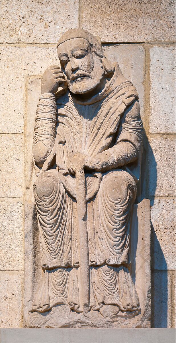 Joseph (from a group with the Adoration of the Magi), Limestone, Spanish