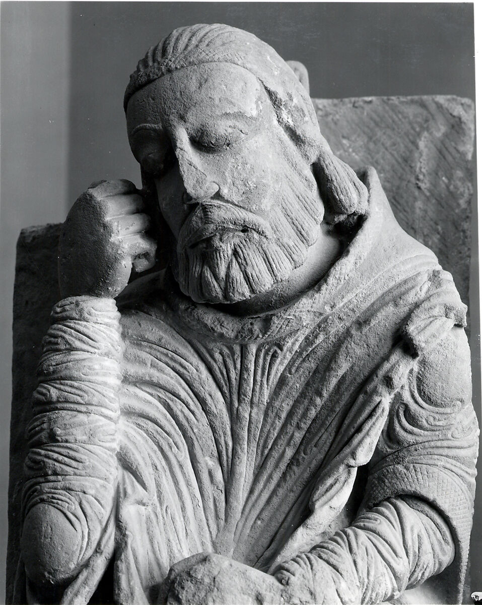 Joseph (from a group with the Adoration of the Magi), Limestone, Spanish