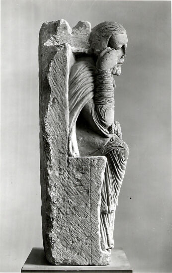 Joseph (from a group with the Adoration of the Magi), Limestone, Spanish